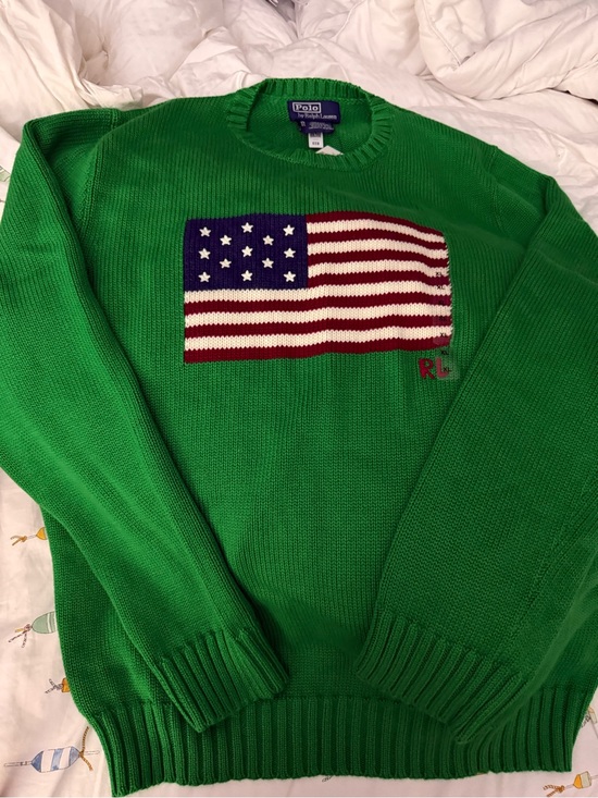 Ralph Lauren Other - Ralph Lauren Green Crewneck Sweater with Flag Knit